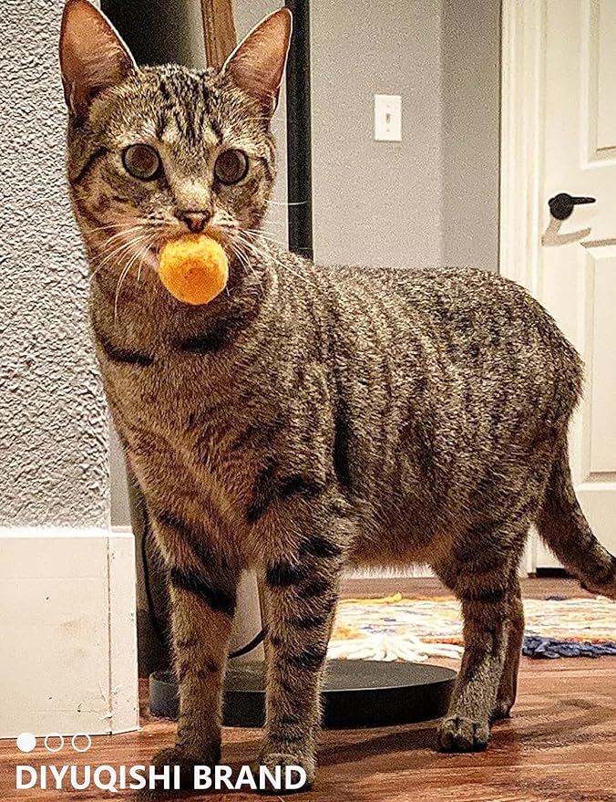 100-Pack Cat Toy Balls – Soft Fuzzy Toys for All Cats to Play and Exercise Indoors (1.5 inch, Cat Toys Pro Collection)-PurrikoPets