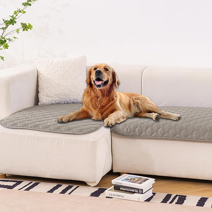 gogobunny 100% Double Sided Waterproof Dog Blanket Soft Pet Bed Cover Reversible Protect Furniture Couch Sofa Car for Puppy Large Dog Cat (Dark Stone/Light Stone, 32x53 Inch (Pack of 1))-PurrikoPets