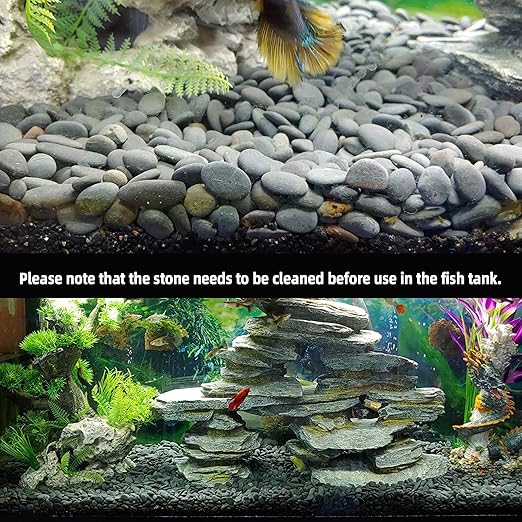 45LB River Rocks,Mexican Beach Pebbles for Plants,Potting,Garden Landscape Stone Paving Stone Grey 1Inch…-PurrikoPets