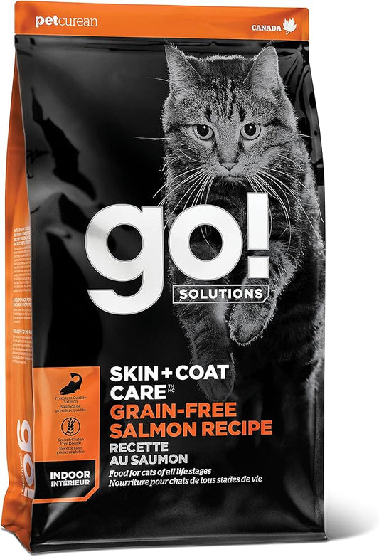 Go! Solutions Skin + Coat Care, Grain-Free Dry Cat Food, Salmon Recipe, 3 lb Bag-PurrikoPets