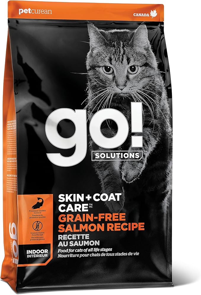 Go! Solutions Skin + Coat Care, Grain-Free Dry Cat Food, Salmon Recipe, 16 lb Bag-PurrikoPets