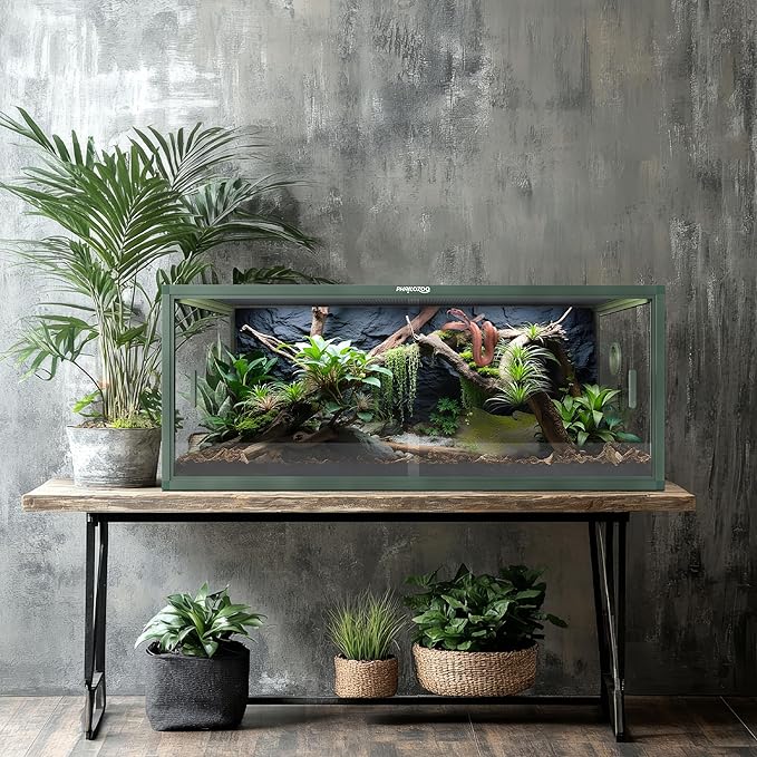 85 Gallon Reptile Tank, Front Opening Snake Tank for Easy Maintenance, Reptile Enclosure with Top Screen Ventilation 48''x24''x18''-PurrikoPets