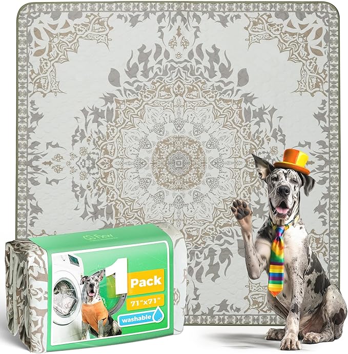 FXW Washable Pee Pads for Dogs, Puppy Pads with Super Absorbent, Specifically Designed for FXW Rollick/Homeplus 32 inch 8 Panels Dog Playpen, 71" Square, Boho, 1 Pack-PurrikoPets