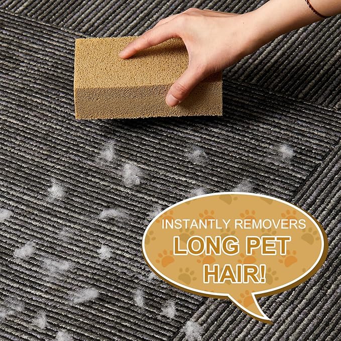 2 Pack Pet Hair Remover Sponge Cat and Dog Hair Sponge Rubber Pet Fur Lifter Removal Tool, Remove from Furniture, Carpet, Bedding, Clothing, 6.26 x 3.28 x 1.89 Inch-PurrikoPets
