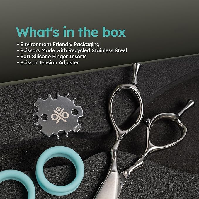 7" Curved Dog Grooming Scissors – Handcrafted, Ergonomic, VG10 Stainless Steel for Sharper, Tougher, Better Edge Retention, Lightweight Shears for Trimming Face and Paws.-PurrikoPets