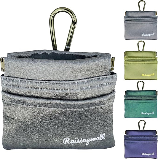 Dog Treat Pouch, Pocket Sized Pet Training Pouch, Hand Free Bronze Dog Walking Bag with Carabiner, Self-Closing Pet Feed Snack Reward, for Puppy Travel or Outdoor Use, NanoPTC-PurrikoPets