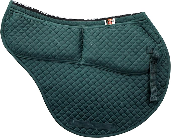 ECP Equine Comfort Products All-Purpose Contoured Correction Saddle Pad with Adjustable Memory Foam Inserts for Custom Support, Non-Slip, Shock Absorbing, 22” Spine, 19.5” Drop-PurrikoPets