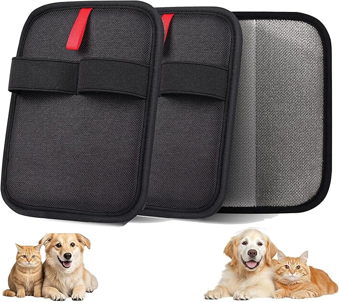 2 PCS Pet Hair Removal Gloves - Electrostatic Pet Hair Remover - Electrostatic Removal Gloves for Couch, Furniture, Carpet, Curtain - Reusable Grooming Glove for Cat & Dog-PurrikoPets