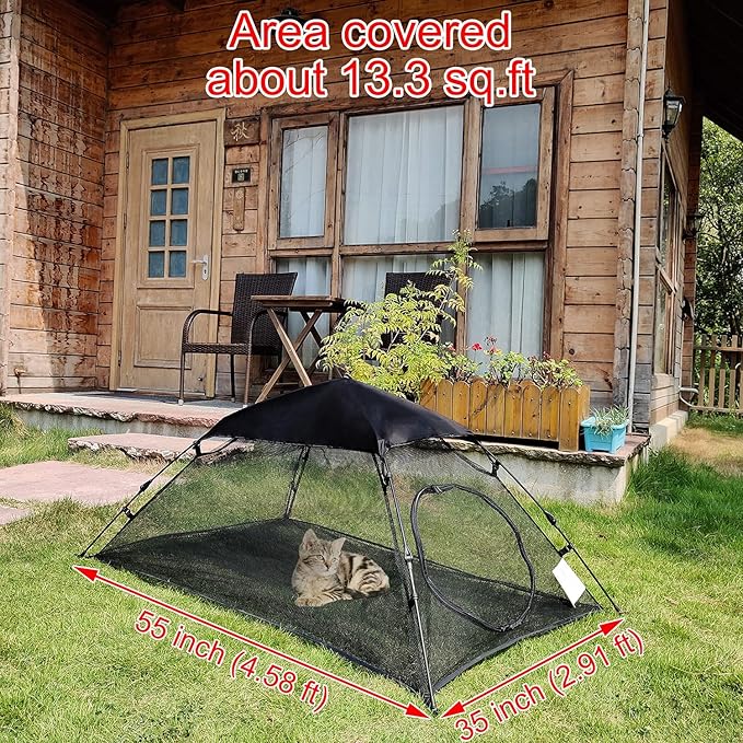 AICHIFAN Mini Cat Tent for Outside Playpen Pop Up Indoor Pet Cat Enclosures Portable Sunshade and Anti-UV Cat Playhouse for SUV Pickup Truck (Play Tents for Cats and Small Animals) - Outside Habitat-PurrikoPets