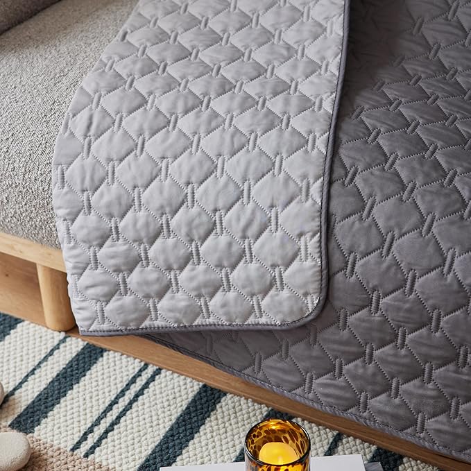 gogobunny 3X Stronger Waterproof Pet Blanket, Scratch Proof Furniture Protector for Dogs Cats, Reversible Cover 30x70 Inch, Dark Grey/Light Grey-PurrikoPets