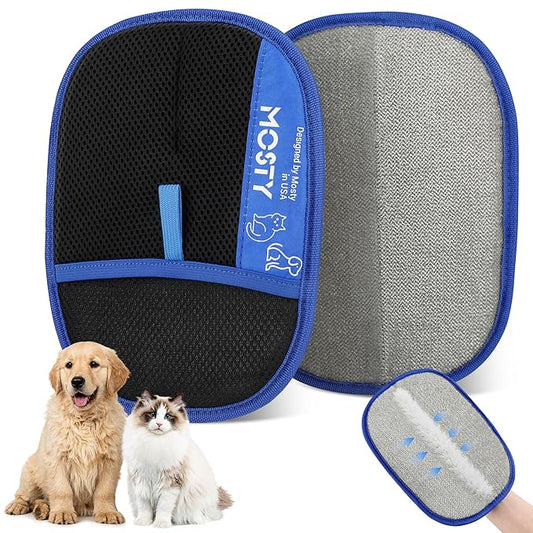 2Pcs Pet Hair Removal Glove,Double Sided Electrostatic, Reusable Cat & Dog Hair Remover Mitt for Furniture, Couch, Carpet, Car Seat, Quick Cleaning Grooming Glove-PurrikoPets