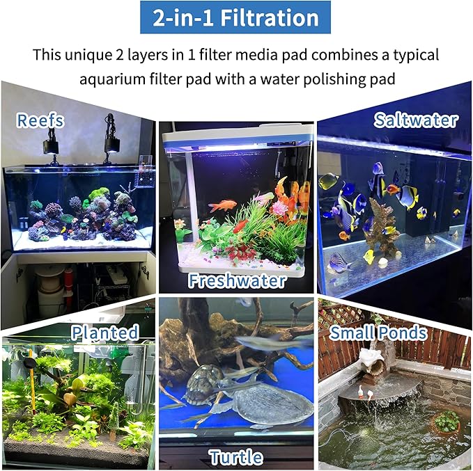 12" x 78" Aquarium Filter Sponge Fish Tank Pond Filter Media Filters Pad for Fish Tank,Filter Freshwater, Saltwater Aquariums, Reusable Fish Pond Filter Material, 0.59" Thick,Blue-PurrikoPets