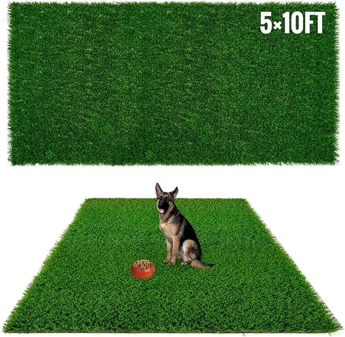 Fake Grass for Dogs to Pee on, Artificial Grass for Dogs , Dog Pee Pads Extra Large, Outdoor Grass Mats, Washable, 5x10FT Puppy Potty Training Rug, Strong Permeability, Washable-PurrikoPets
