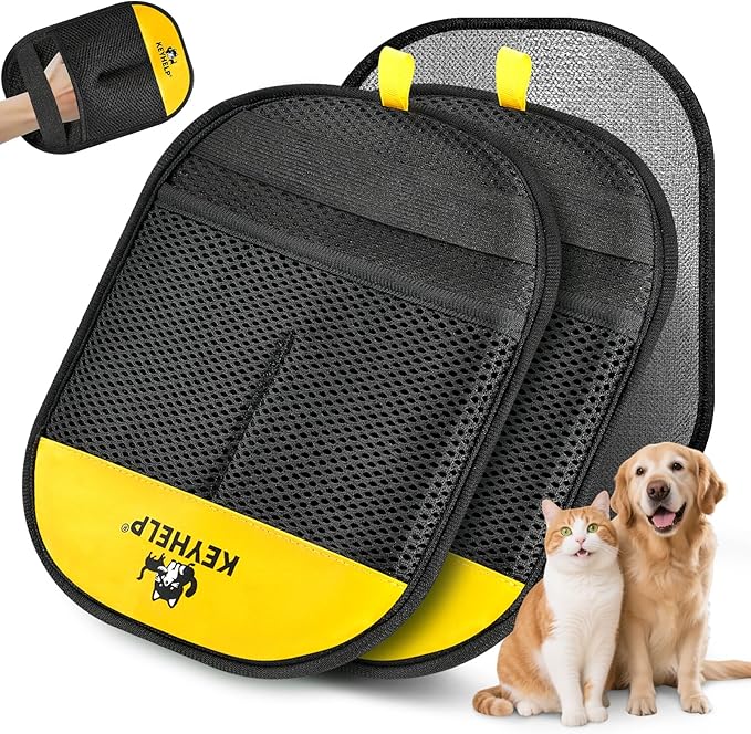 2Pcs Pet Hair Removal Glove for Dogs & Cats, Newly Upgraded Reusable Electrostatic Pet Hair Gloves, Pet Hair Remover Tool for Clothing, Couch, Carpet, Car Seat-PurrikoPets