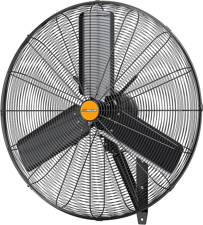 24 inch Outdoor Oscillating Wall Mounted Fan, High Velocity IPX4 Waterproof 7600 CFM Industrial Metal Wall Fan, 2 Speed, Adjustable Tilt, for Greenhouse, Patio, Garage, Workshop-PurrikoPets