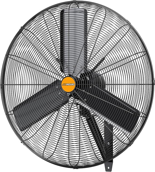 24 inch Outdoor Oscillating Wall Mounted Fan, High Velocity IPX4 Waterproof 7600 CFM Industrial Metal Wall Fan, 2 Speed, Adjustable Tilt, for Greenhouse, Patio, Garage, Workshop-PurrikoPets