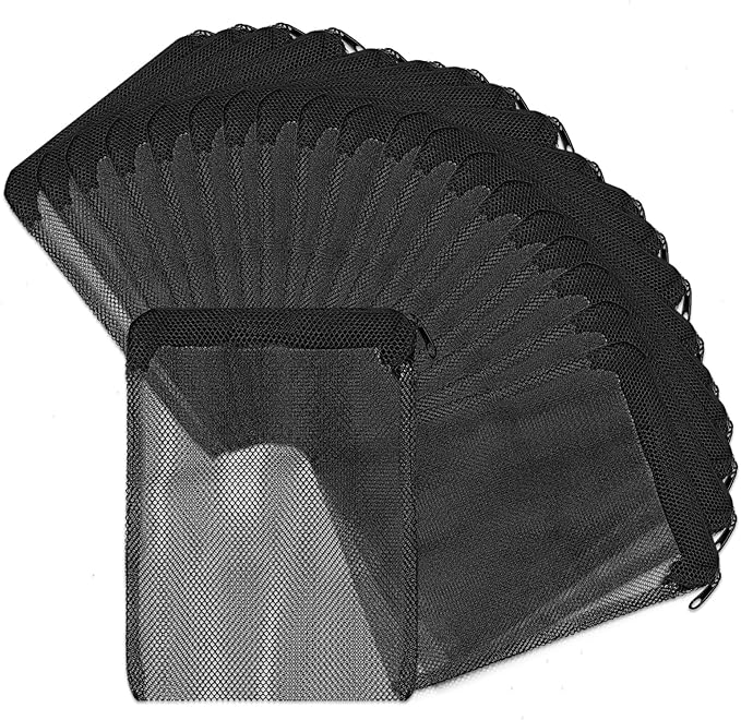 20PCS Aquarium Filter Media Bags for Aquarium with Zipper, Fine Mesh Bag Reusable Strong Polyester for Activated Carbon, Bio Filter Balls, Ceramic Rings, Filter Stones 7.8" x 5.9"-PurrikoPets