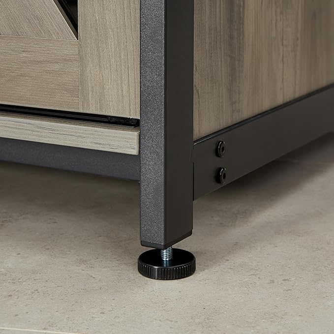 55-75 Gallon Aquarium Stand Heavy Duty Steel Frame, Fish Tank Cabinet with Accessories Storage for Reptile Terrarium & Turtle Tank - 1000lbs Capacity (Grey)-PurrikoPets