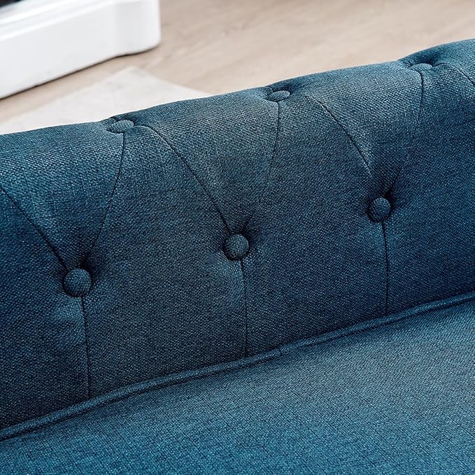 Dog Sofa Couch for Medium to Large Dogs, 31" Memory Foam Dog Couch with Washable Fabric, Removable Cushion, Sofa Bed for Medium and Large Dogs, Blue-PurrikoPets