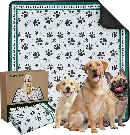 Gardner Pet Washable Dog Pee Pads, 72'' x 72'' Non Slip Dog Mats with Great Urine Absorption, Reusable Puppy Pee Pads for Potty Training - 1 Pack-PurrikoPets