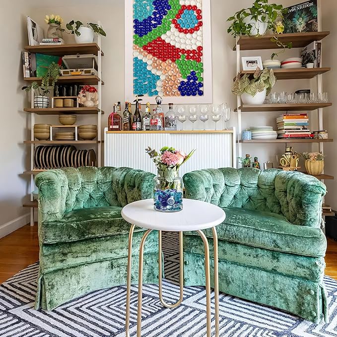 FUTUREPLUSX 0.97 pounds, Flat Glass Marbles, Blue Mixed Gemstone Vase Fillers Beads Decorative Glass Pebbles Floral Fish Tank Rocks for Vases Table Scatter Aquarium Decor-PurrikoPets