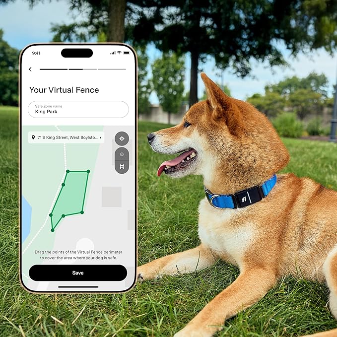 Fi New Series 3+ Smart Dog Tracker Collar – AI GPS for Dogs, Health & Behavior Monitor, Virtual Fence, Escape Alerts, Waterproof, Apple Watch Compatible 12Mo Membership Included-PurrikoPets