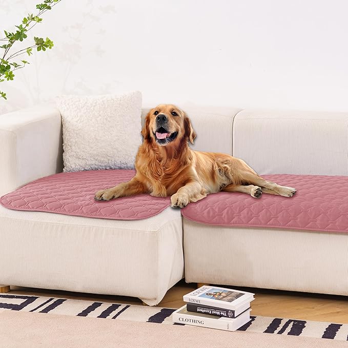 gogobunny 3X Stronger Waterproof Pet Blanket, Scratch Proof Furniture Protector for Dogs Cats, Reversible Cover 32x53 Inch, Dark Pink/Light Pink-PurrikoPets
