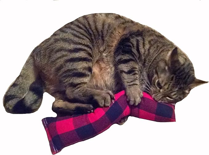 15" Catnip Cat Kicker Toys/Kitty Kick Sticks/Cat-Nip Kick Sticks (Red/Black Flannel) (Kickers Filled with 1 oz Premium Canadian Catnip)-PurrikoPets