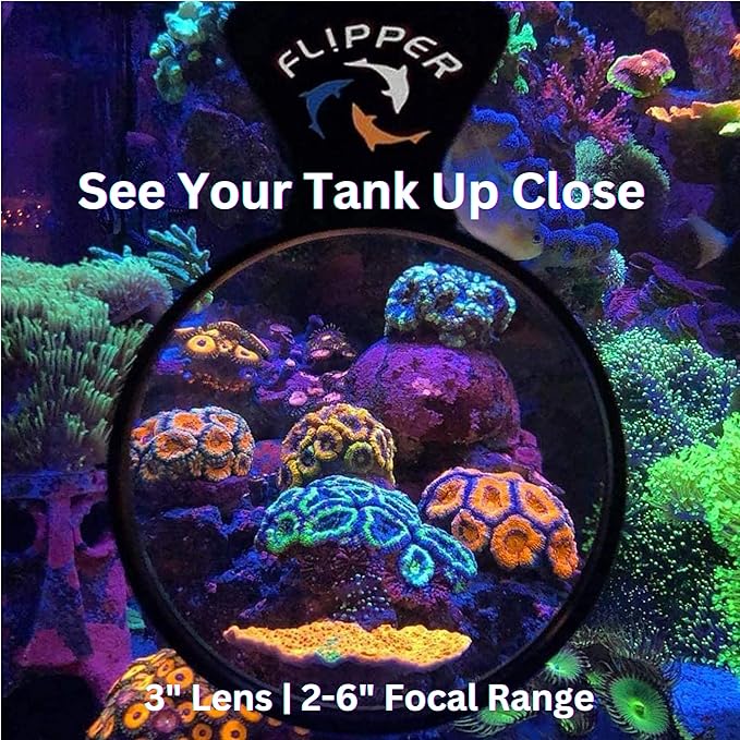 FL!PPER Flipper DeepSee Viewer 3" Nano - Coral and Fish Magnifier for Reef Tank and Freshwater Aquarium Photography and Videography - Magnetic Magnifying Glass-PurrikoPets
