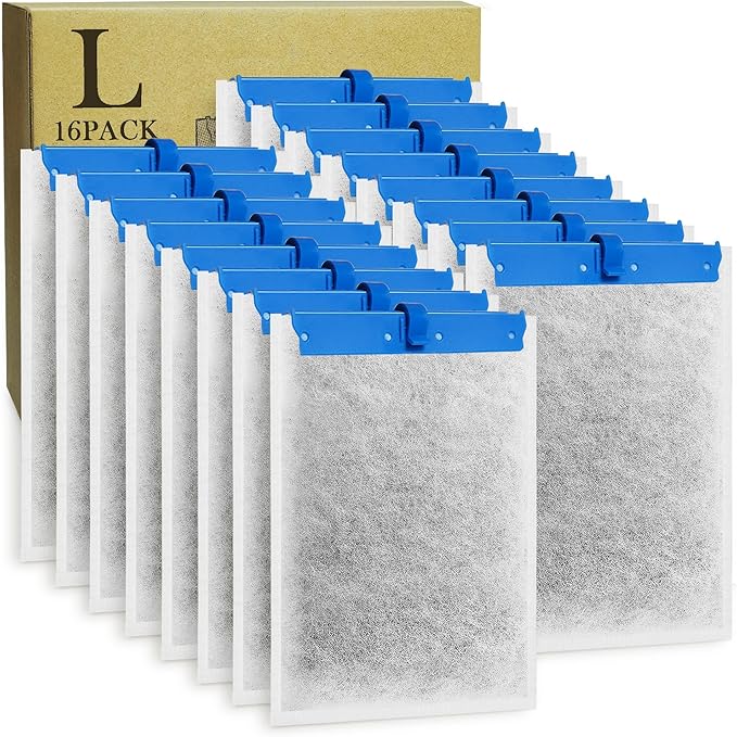 16 Pack Large Replacement Filter Cartridges Compatible with Tetra Whisper Bio-Bag Filters Large Aquarium Filter Cartridges for Whisper 20i/40i IQ20/30/45/60-PurrikoPets