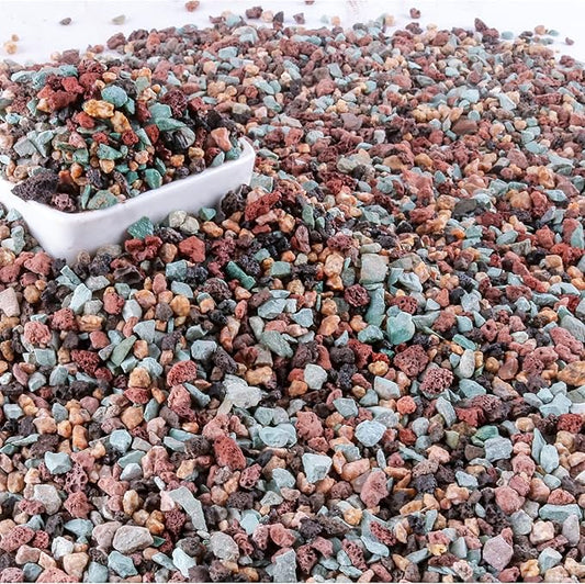7lb Mix Horticultural Lava Rock Pebbles Pumice Potting Soil Amendment Succulent Cactus Bonsai Gritty Rock Decorative Gravel Plant Drainage Volcanic Rock for Aquarium Fairy Gardening Top Dressing-PurrikoPets