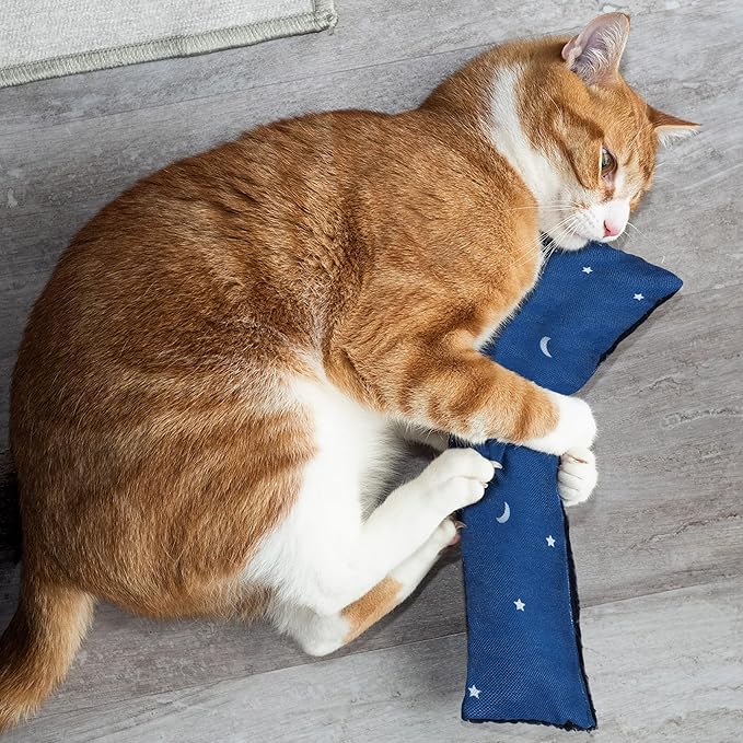 Furhaven 3-Pack Catnip Plush Cat Kicker Toy - Catnip Bags Included - Durable & Washable - Space Print, Set of 3-PurrikoPets