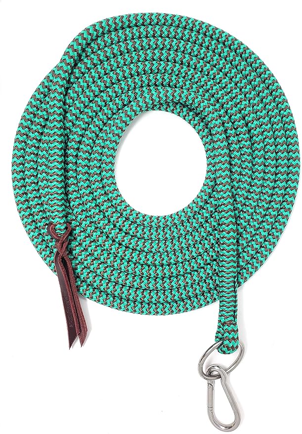 22' Long Line with SS O Ring and Carabiner (Turquoise Brown)-PurrikoPets