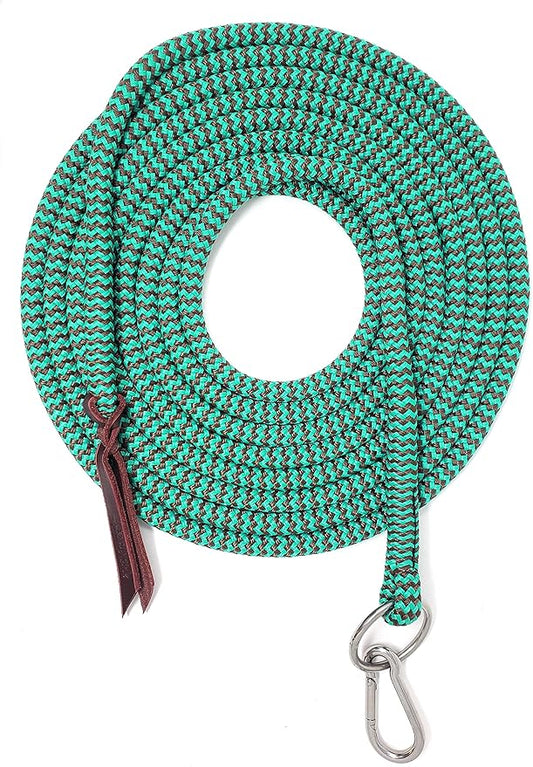 22' Long Line with SS O Ring and Carabiner (Turquoise Brown)-PurrikoPets
