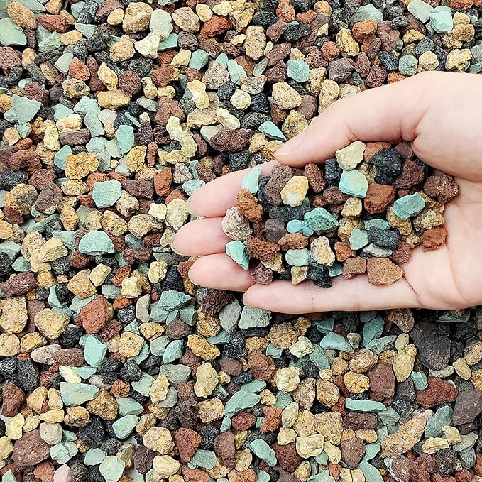 10 lbs Succulent Cactus Soil Potting Mix,5-8 mm Pebbles Mix Horticultural Lava Rock-PurrikoPets