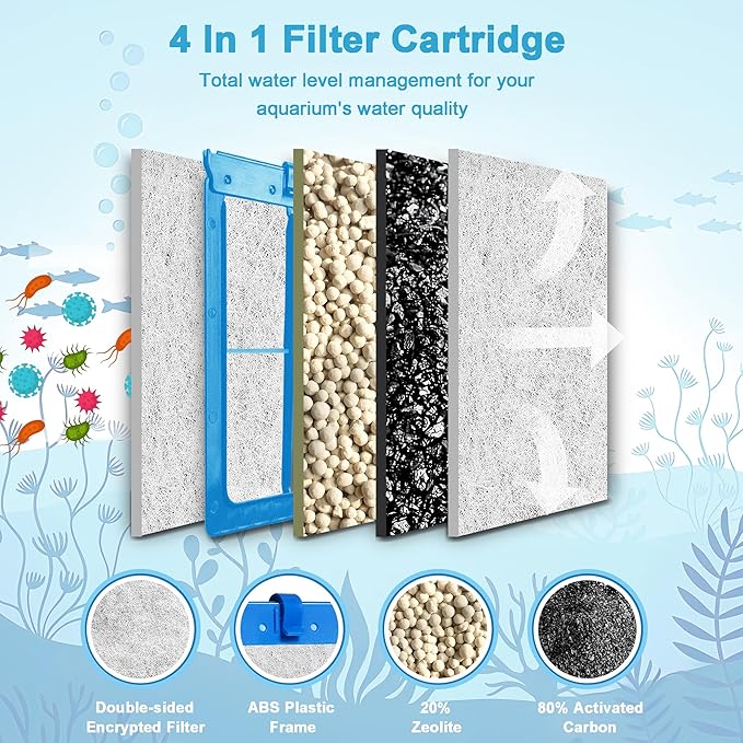 10 Pack Large Replacement Filter Cartridges Compatible with Tetra Whisper Bio-Bag Filters Large Aquarium Filter Cartridges for Whisper 20i/40i IQ20/30/45/60-PurrikoPets