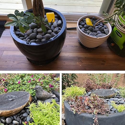 18 Pounds Natural River Rocks Mexican Beach Pebbles for Garden Landscape Stone Paving Stone Grey (1Inch)-PurrikoPets