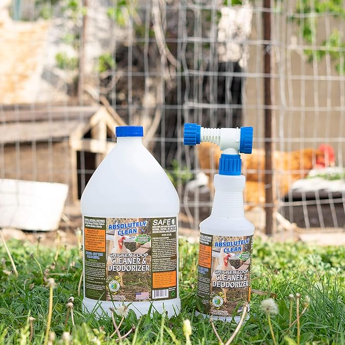 Absolutely Clean Chicken Coop Cleaner and Deodorizer, Veterinarian Approved, Powerful, Natural Enzyme Cleaner Safely Eliminate Tough Messes and Odors, Made in Colorado-PurrikoPets