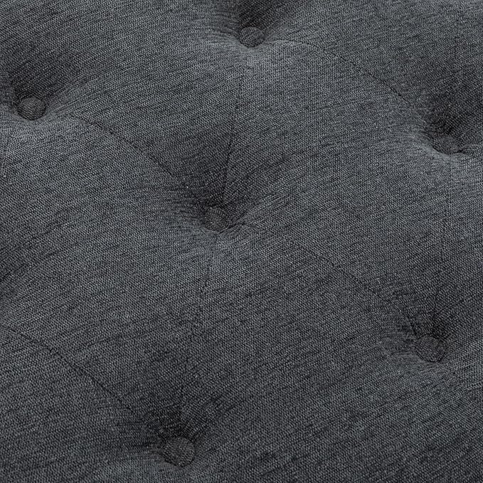 58’’ Storage Bench for Bedroom, Upholstered Button-Tufted Ottoman with Solid Wood Legs, Large End of Bed Shoe Cabinet, Window Seat Foot Rest Stool for Entryway, Closet, and Living Room (Dimgray)-PurrikoPets