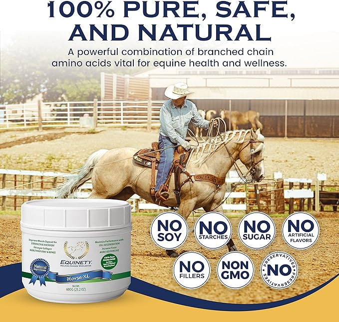 100-Day Supply Horse XL Supplements – Horse Care Weight Gain Supplement W/ 8 Amino Acids - No Soy or Sugar Coat Defense for Horses - Joint Supplement, Equine Supplies & Hoof Supplements-PurrikoPets