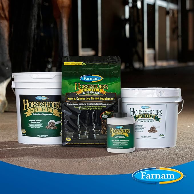 Farnam Horseshoer's Secret Pelleted Hoof Supplements, Promotes healthy hoof growth, maintains hoof walls & supports cracked hooves, 38 lbs., 100 day supply-PurrikoPets