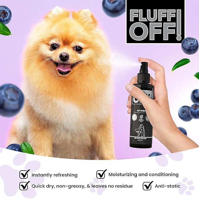 FLUFF OFF Pet Scent (Blueberry Bubblegum) 8 Oz - for Cats and Dogs - Made in USA-PurrikoPets