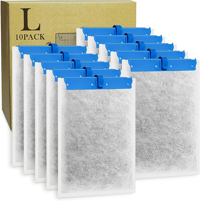 10 Pack Large Replacement Filter Cartridges Compatible with Tetra Whisper Bio-Bag Filters Large Aquarium Filter Cartridges for Whisper 20i/40i IQ20/30/45/60-PurrikoPets