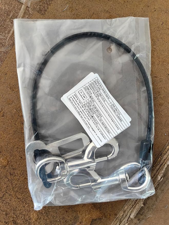 Dog Seat Belt Harness for Car,Dog Seatbelt of Coated Wire Leash Safety Restraint,No Chew Tether Cable Vehicle Dog Accessories,Double Clips & Latch (Black, 32 inch/80 CM)-PurrikoPets