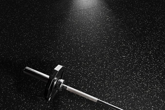 Genaflex Rubber Gym Floor Mat - 8mm Thick - Heavy Duty Commercial Protective Gym Flooring Roll (Black, 4' X 15')-PurrikoPets