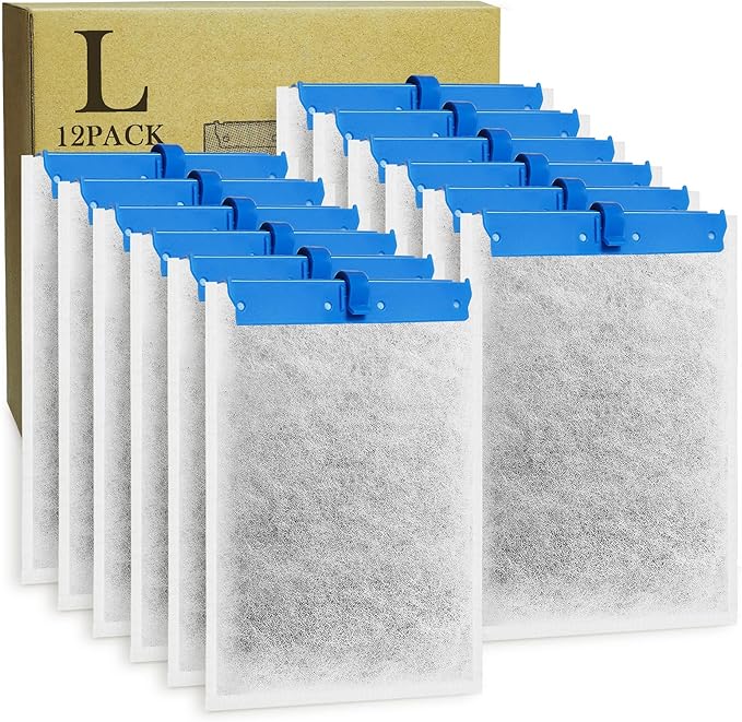 12 Pack Large Replacement Filter Cartridges Compatible with Tetra Whisper Bio-Bag Filters Large Aquarium Filter Cartridges for Whisper 20i/40i IQ20/30/45/60 PF20/30/40/60 Power Filters-PurrikoPets