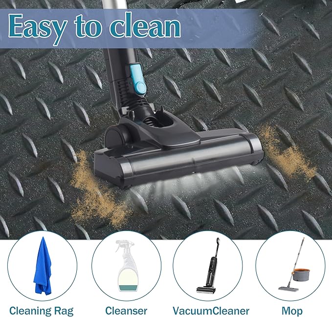 7.5 x 17 FT Garage Floor Mat,2.5 mm Thickness Diamond PVC Garage Flooring Roll, Anti-Slip Shop Floor & Parking mats for Workshop,Gym,Golf Cart Parking or Trailers-PurrikoPets