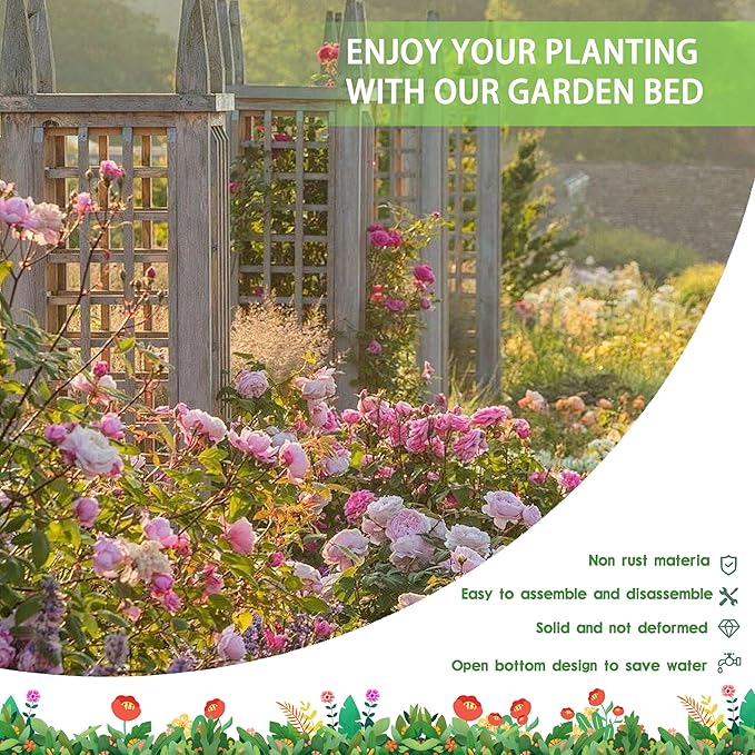 EKX 8x4x2FT Galvanized Raised Garden Bed, Raised Garden Bed Kit-Metal Planter Box Outdoor,Planting for Vegetables, Fruits,Herbs, Flowers-Slive-PurrikoPets