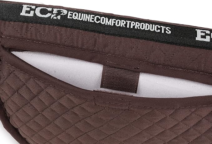 ECP Equine Comfort Products Adjustable Shock Absorbing Memory Foam Half Saddle Pad, Injury Prevention & Pressure Relief, Customizable Fit, Breathable for All Riding Styles-PurrikoPets