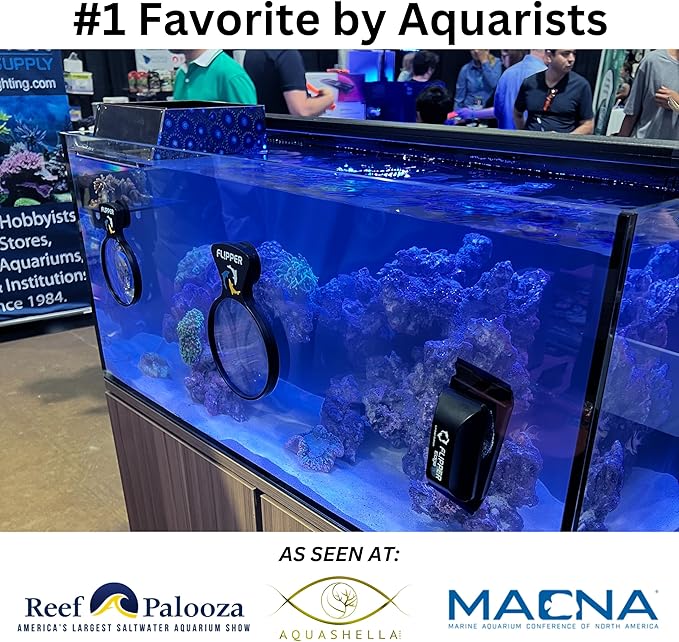 Flipper DeepSee 4" Viewer - Filter Clear Lens and Aquarium Magnetic Magnifier - Fish Tank Magnifying Glass for Coral Reef Aquarium - Magnetic Magnifying Glass Ideal for Photography - Black-PurrikoPets